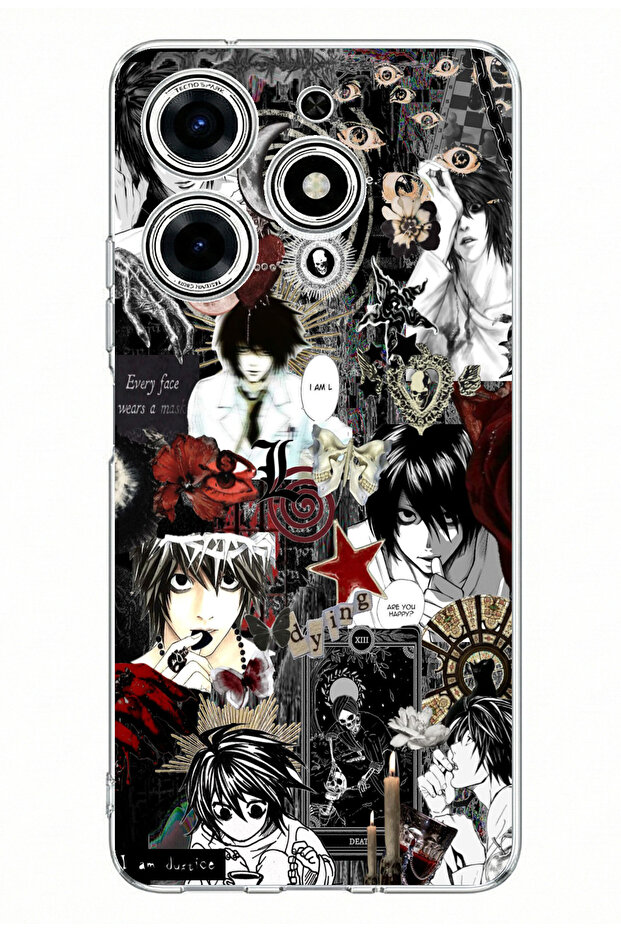 حافظة سيليكون مطبوعة بتصميم كولاج ديث نوت متوافقة مع هاتف تكنو سبارك 10 برو - 1