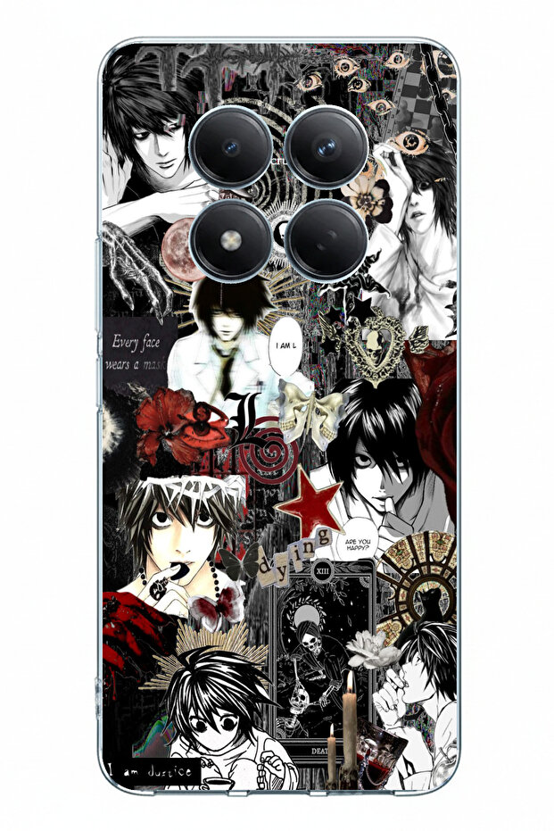 حافظة سيليكون مطبوعة بتصميم كولاج ديث نوت متوافقة مع هاتف Redmi Note 15 PRO PLUS - 1