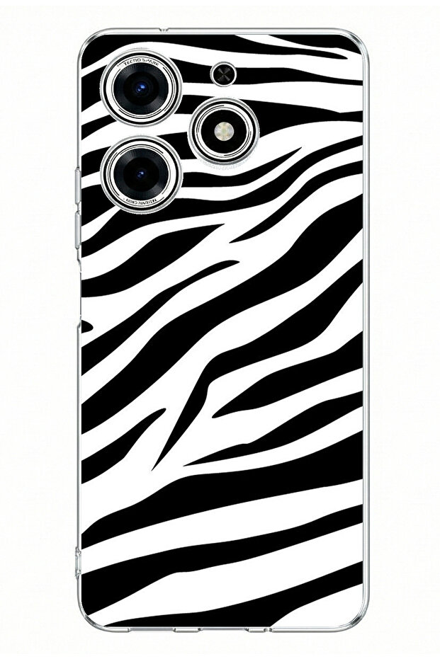 حافظة سيليكون مطبوعة بتصميم زيبرا متوافقة مع هاتف تكنو سبارك 10 برو - 1