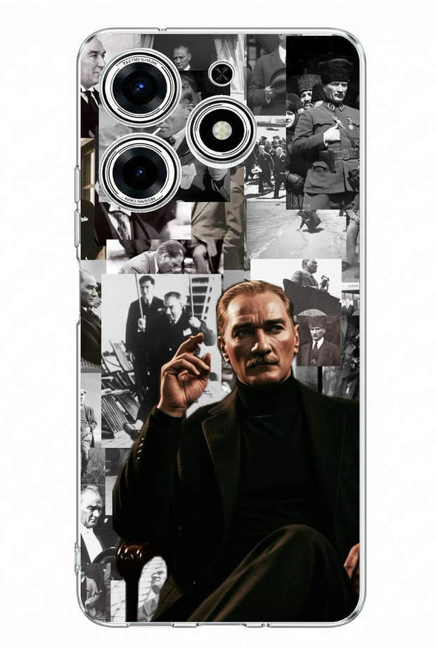 Tecno Spark 10 Pro Compatible Mustafa Kemal Atatürk Collages Printed Silicone Case
