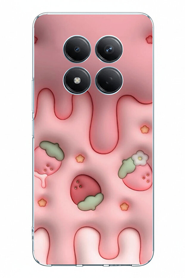 حافظة سيليكون مطبوعة بتصميم كعكة الفراولة متوافقة مع Redmi Note 15 PRO PLUS - 1
