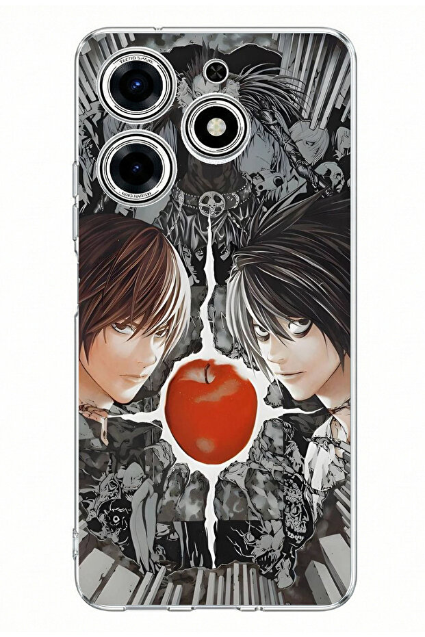 حافظة من السيليكون مطبوعة بتصميم غطاء ديث نوت متوافقة مع هاتف تكنو سبارك 10 برو - 1