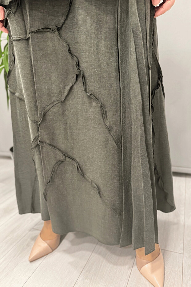 طقم ملابس بتصميم مُرقّع باللون الكاكي 37305 - 5