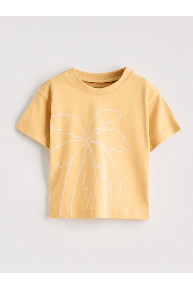 Lcw Baby Yellow Baby Boy Printed T-Shirt and Shorts