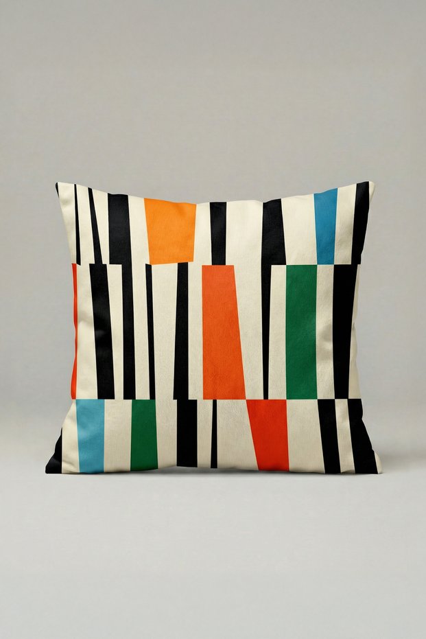 Color Blocked Geometric Cushion Cover 011 – Modern 45X45 cm Decorative Pillowcase