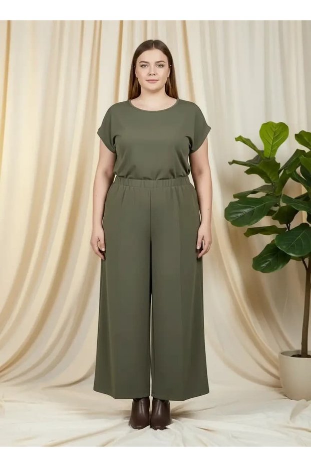 Women's Elastic Waist Large Size Pants