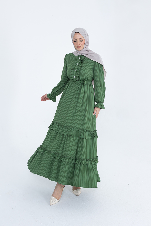 فستان نادا المزخرف بالكشكشة - 1