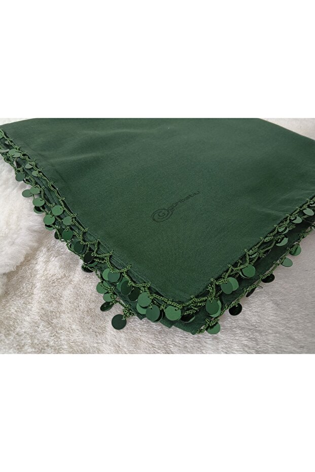 Handmade Plastic Sequin Writing, Yemeni Cheesecloth, Scarf, 4 Edges Embroidered