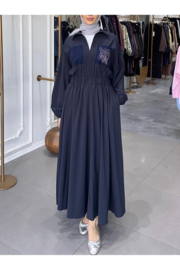 CEP ÜZERİ İŞLEMELİ PARAŞÜT ELBİSE - 3