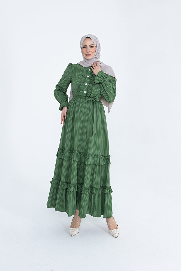 فستان نادا المزخرف بالكشكشة - 3