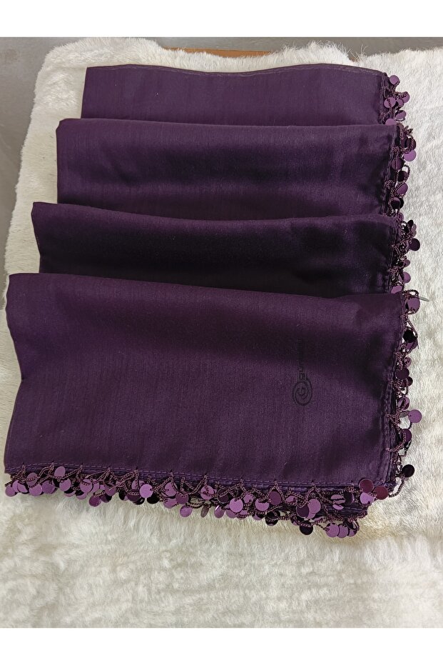 Handmade Plastic Sequin Writing, Yemeni Cheesecloth, Scarf, 4 Edges Embroidered