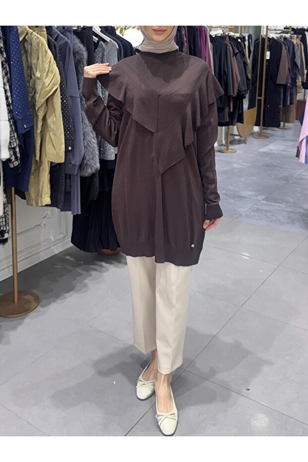 V YAKA MERSERİZE KAZAK - 1