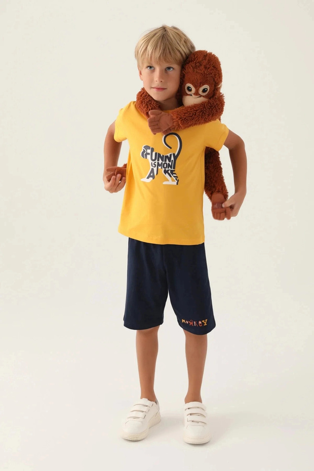 U.S. Polo Boy Bermuda Set 3361-2 Mustard - 4