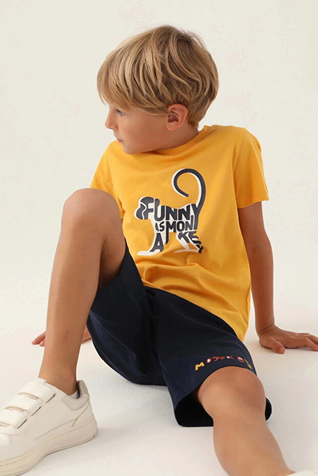 U.S. Polo Boy Bermuda Set 3361-2 Mustard - 2