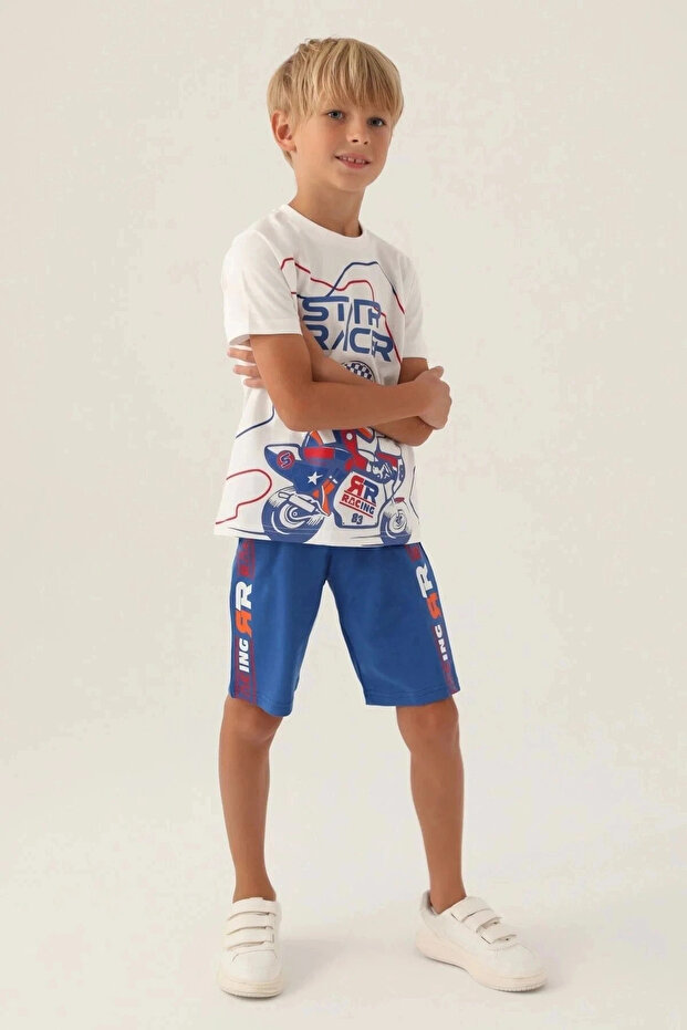 Boy's White Bermuda Suit - 3