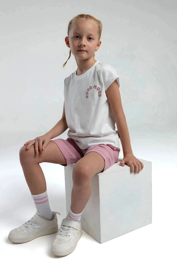 DEVOJČIČKI BERMUDSKI SET - Beli - 5