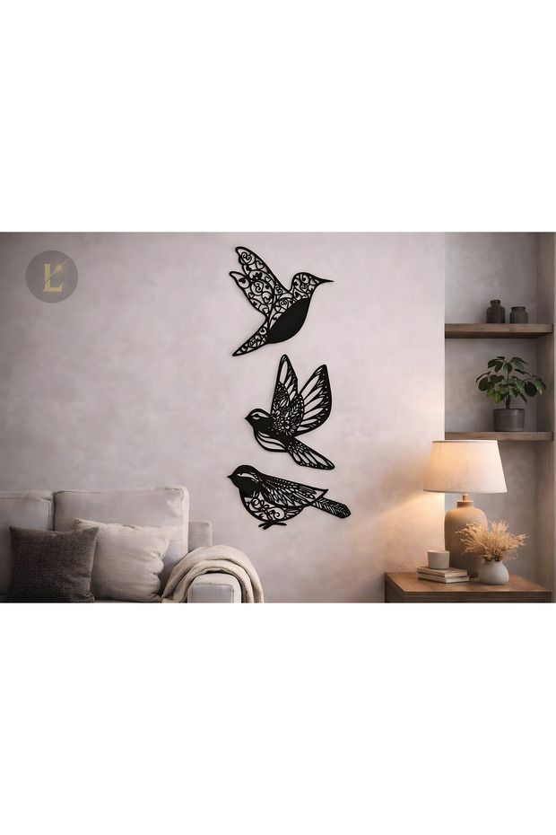 3’lü Kuş Duvar Dekoru – 5mm MDF - 4