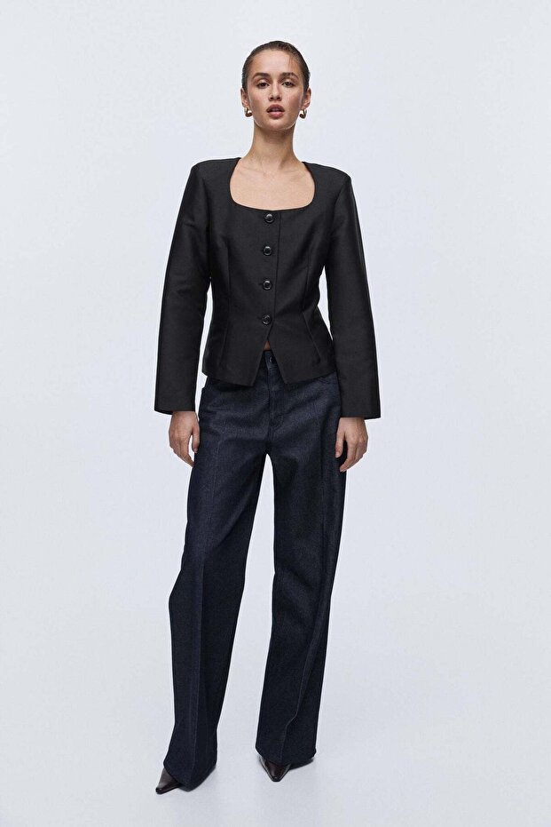 Square-neck blazer - 2