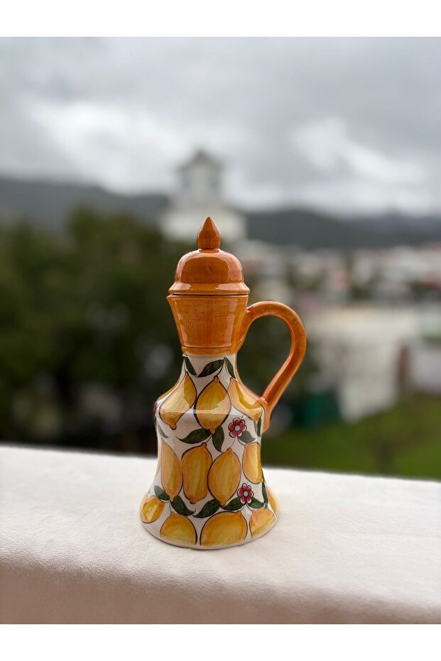 وعاء سيراميك مصنوع يدويًا بنقشة الليمون مقاس 23 سم - 2