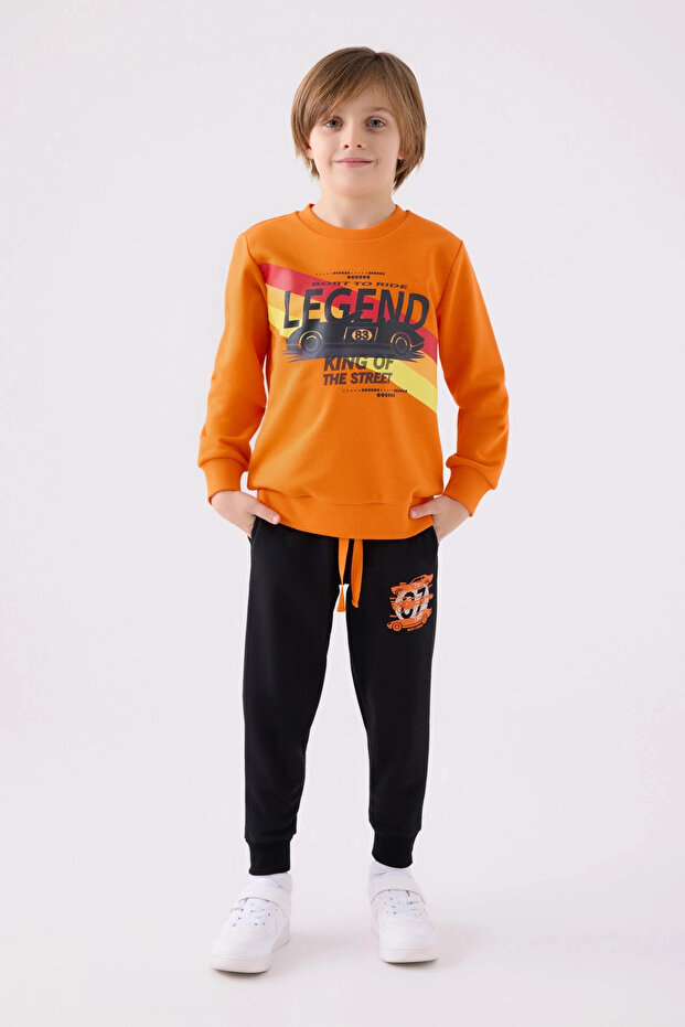 Boy's tracksuit - orange - 1