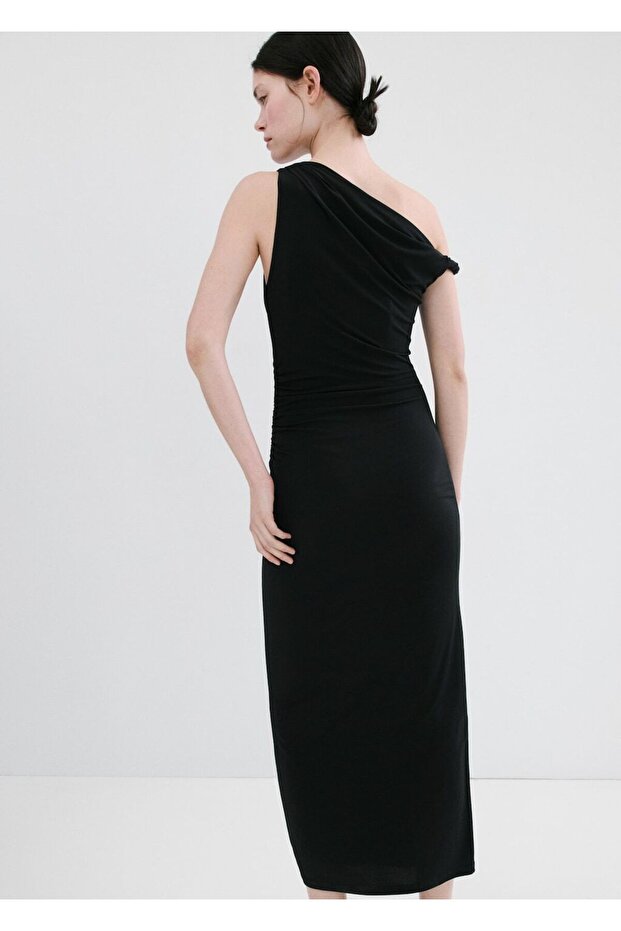 Yan yırtmaçlı asimetrik elbise - 4