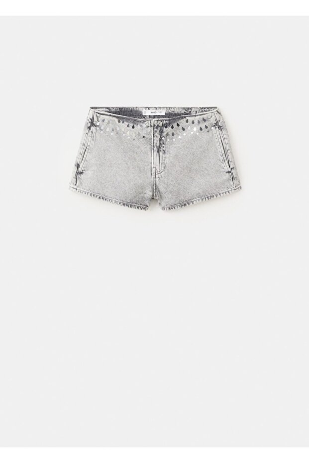 Boncuklu mini şortlar - 3