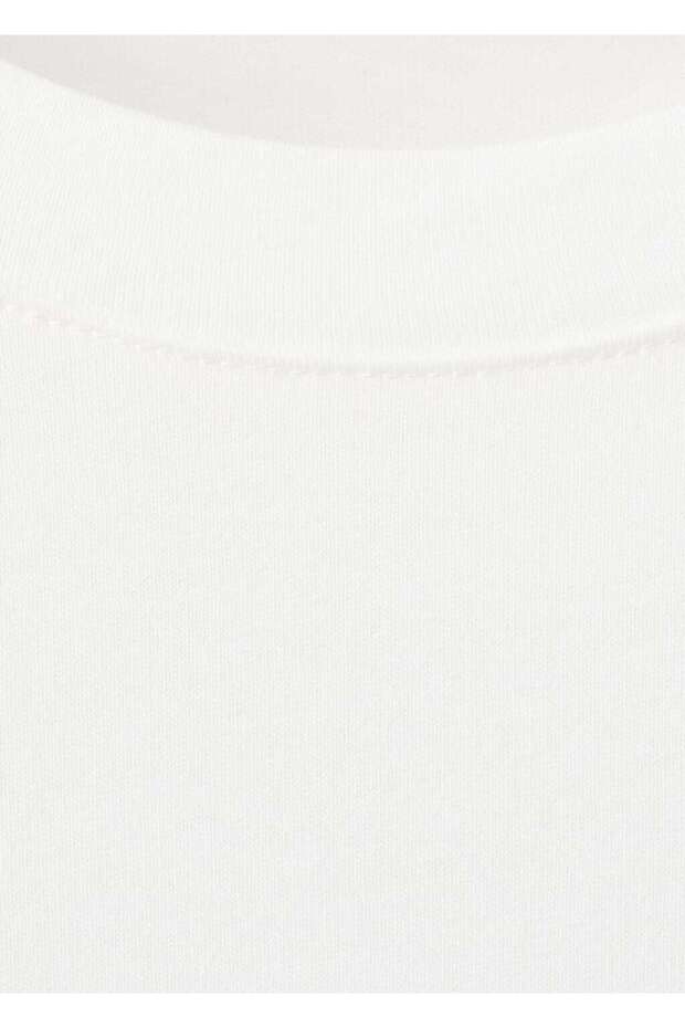 Çiçek işlemeli pamuk tişört - 7