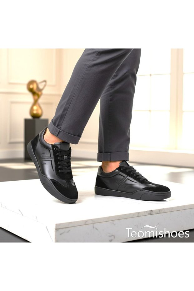 Black Suede Leather Sneaker