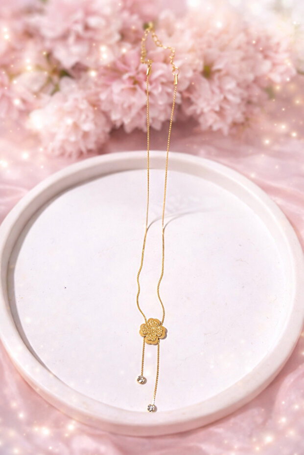 Çelik yonca Kolye - 3