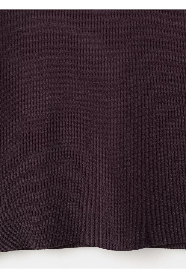 Orta bel triko pantolon - 5