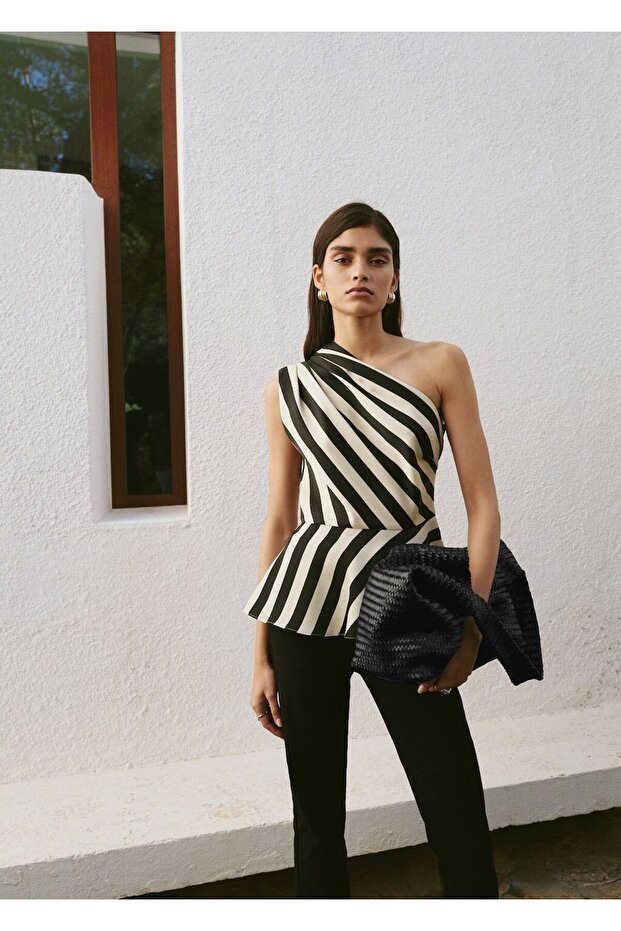Zebra desenli asimetrik top - 1