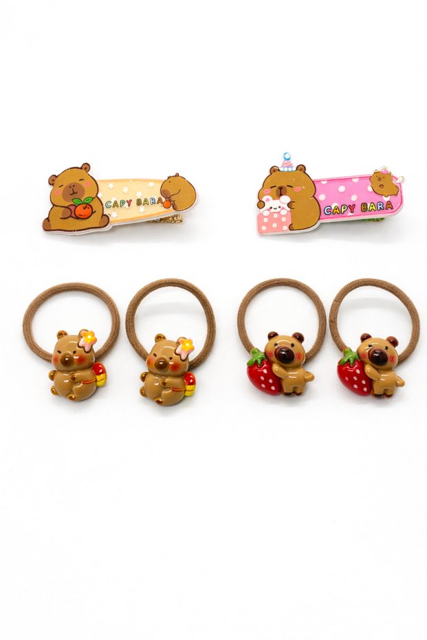 Girl's Cartoon Character Rubber Hair Clip – Cute Figured Hair Clip