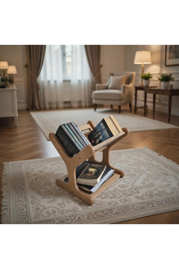 منظم للكتب والمجلات، ديكور زخرفي من خشب الجوز المفتوح القابل للفك