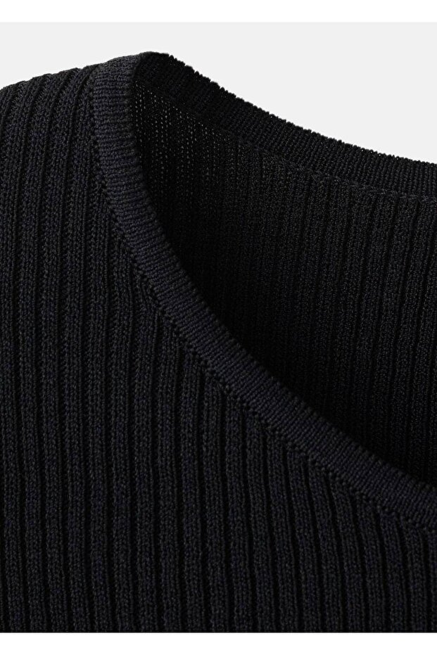 Kontrast şeritli peplum jarse - 8