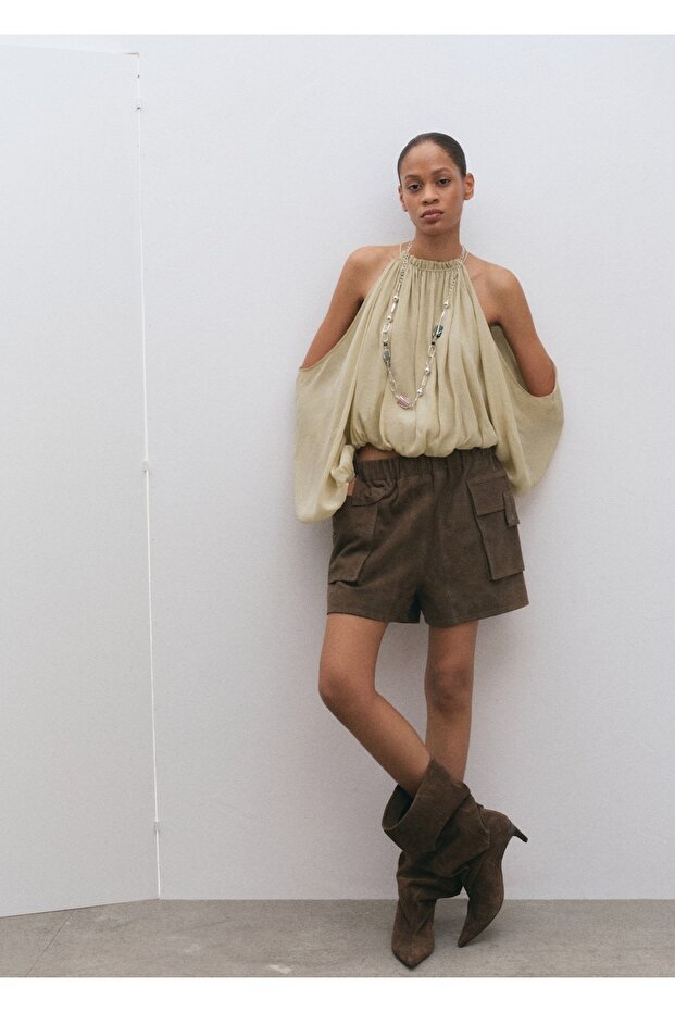 Omuzu açık bluz - 2