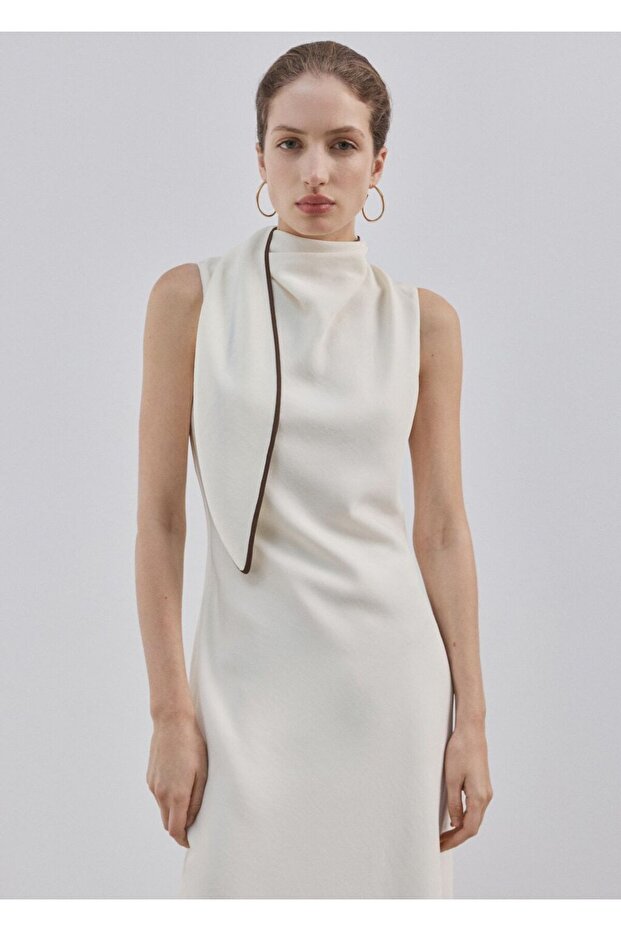 Şal detaylı elbise - 1