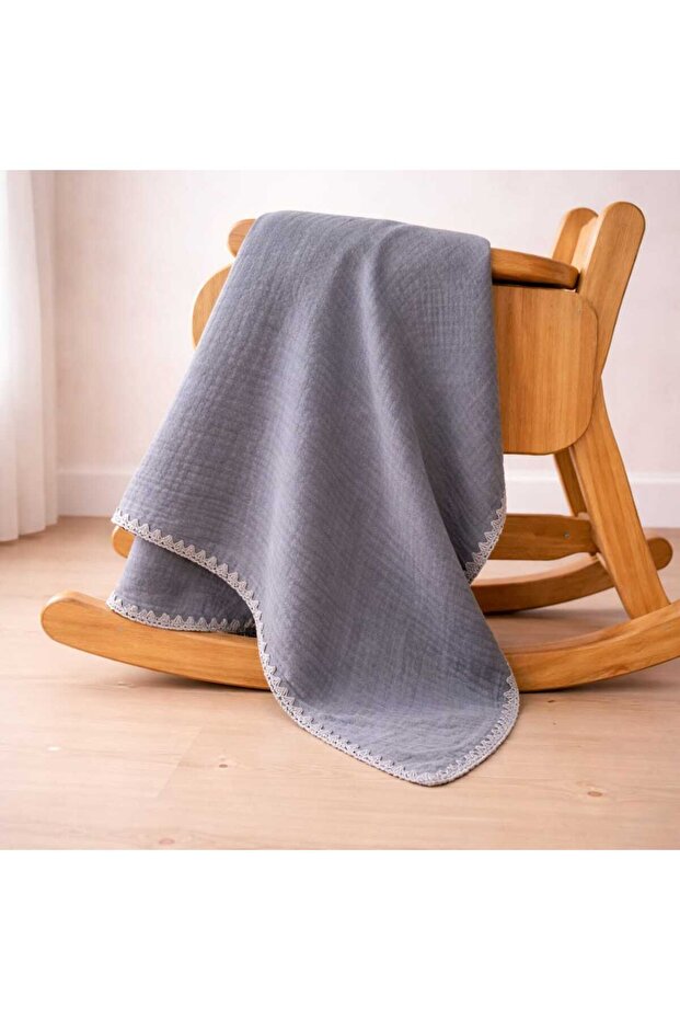 100% Cotton 4-Layer Muslin Soft Textured Baby Blanket