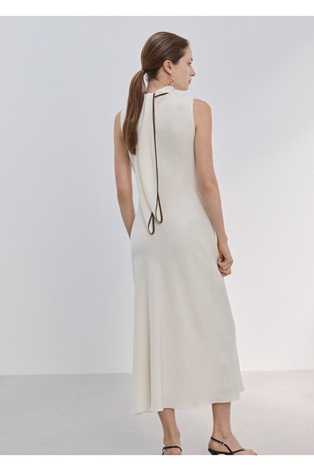 Şal detaylı elbise - 4