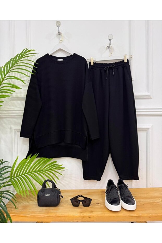 طقم كومفورت المزدوج باللون الأسود - 1