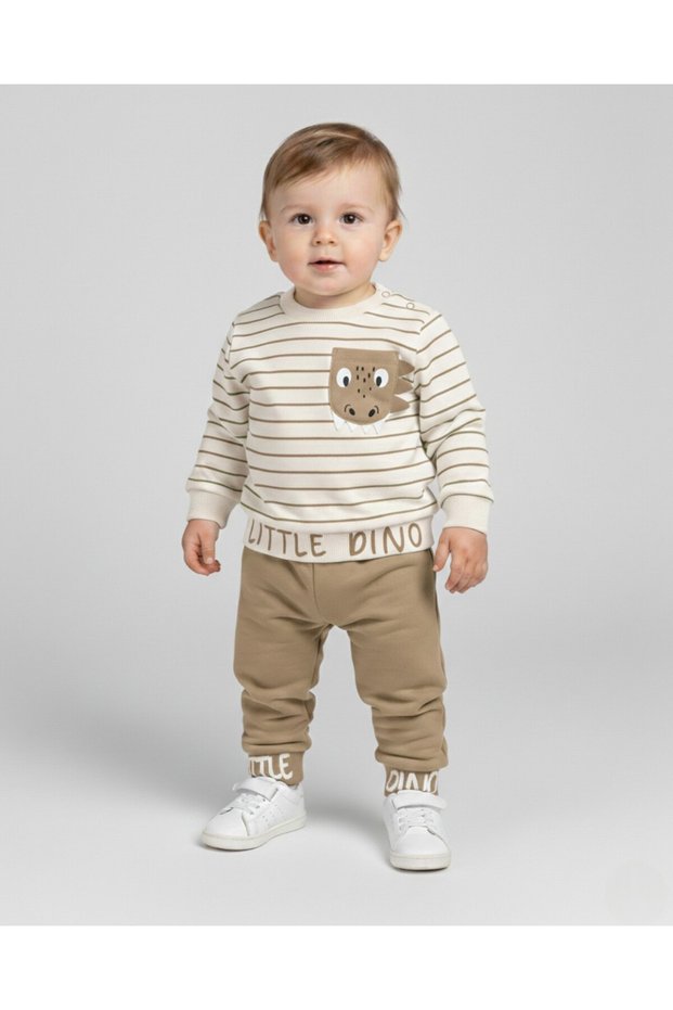 Baby Boy Seasonal Striped Crew Neck Long Sleeve 100% Cotton Baby Set