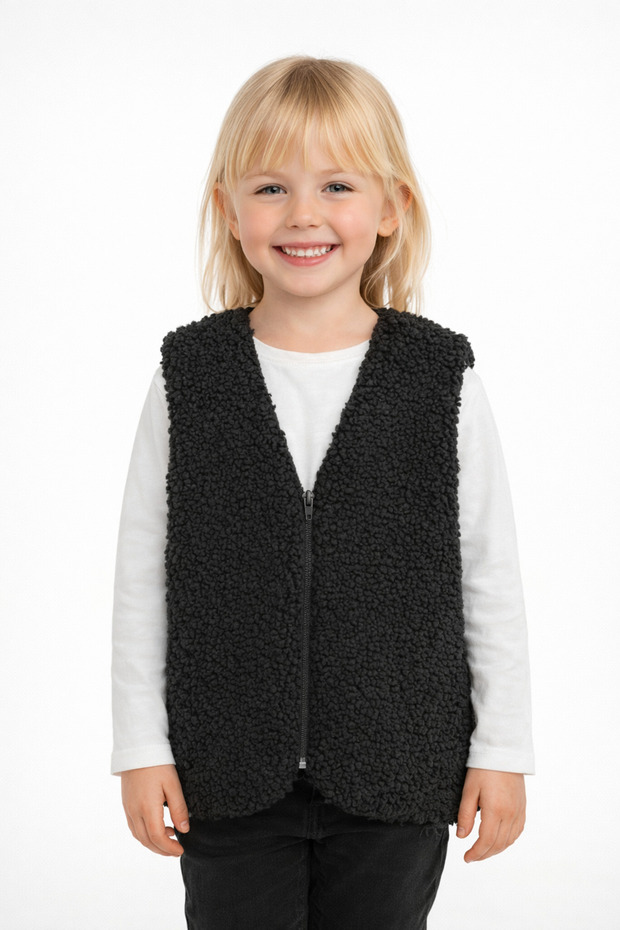 Teddy Plush Zippered Children'S/Baby Vest