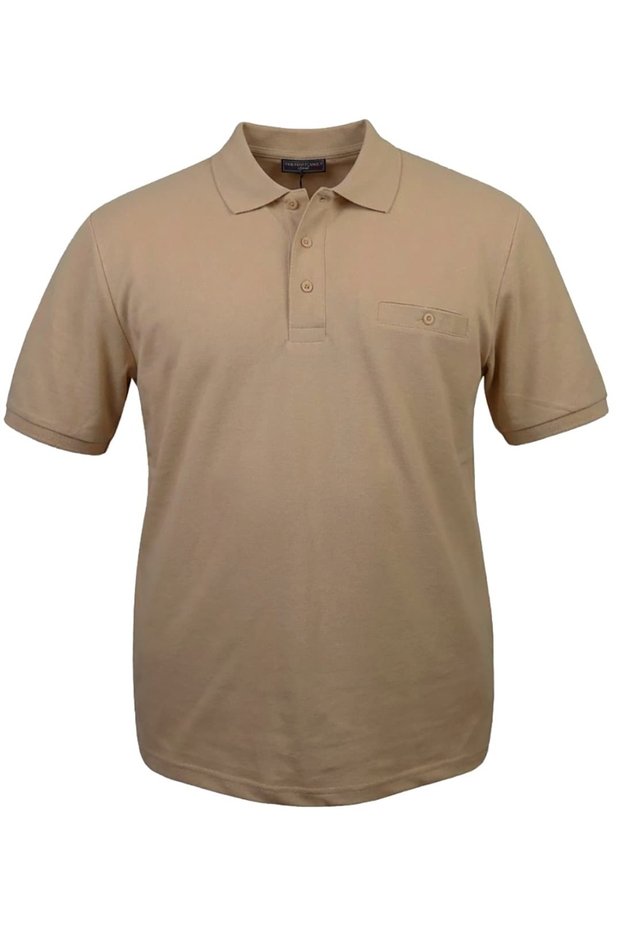 Large Size Lycra Pique Polo Collar T-Shirt with Pockets