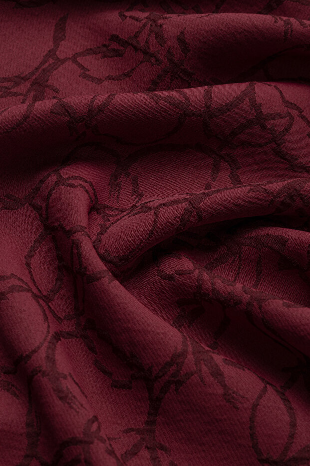 Ring Patterned Shawl Burgundy - 1