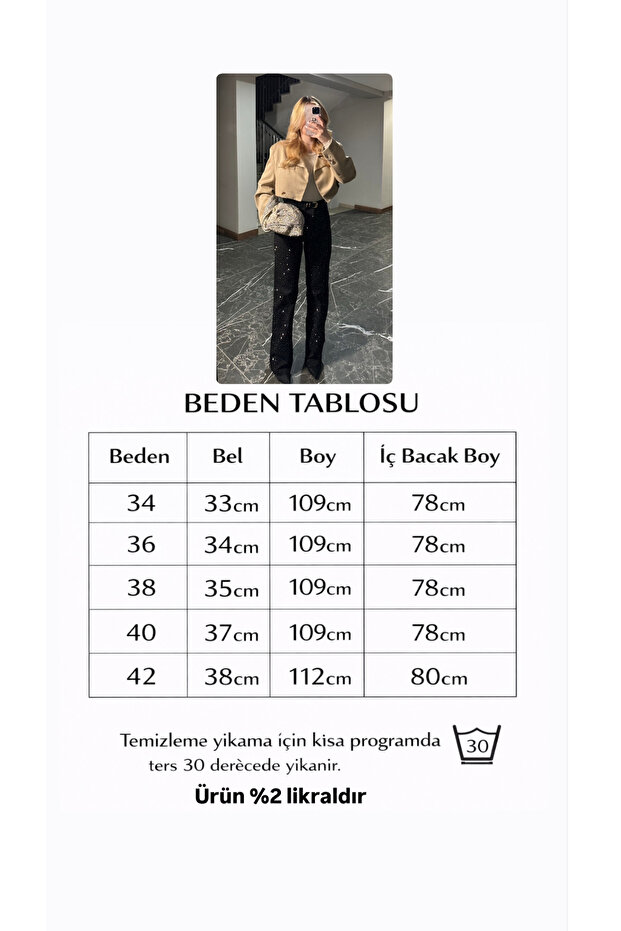 Taşlı jean premium model - 4