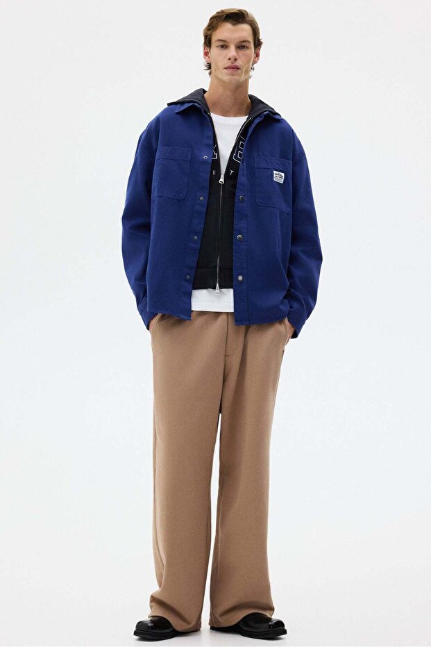 Wide-leg cotton joggers