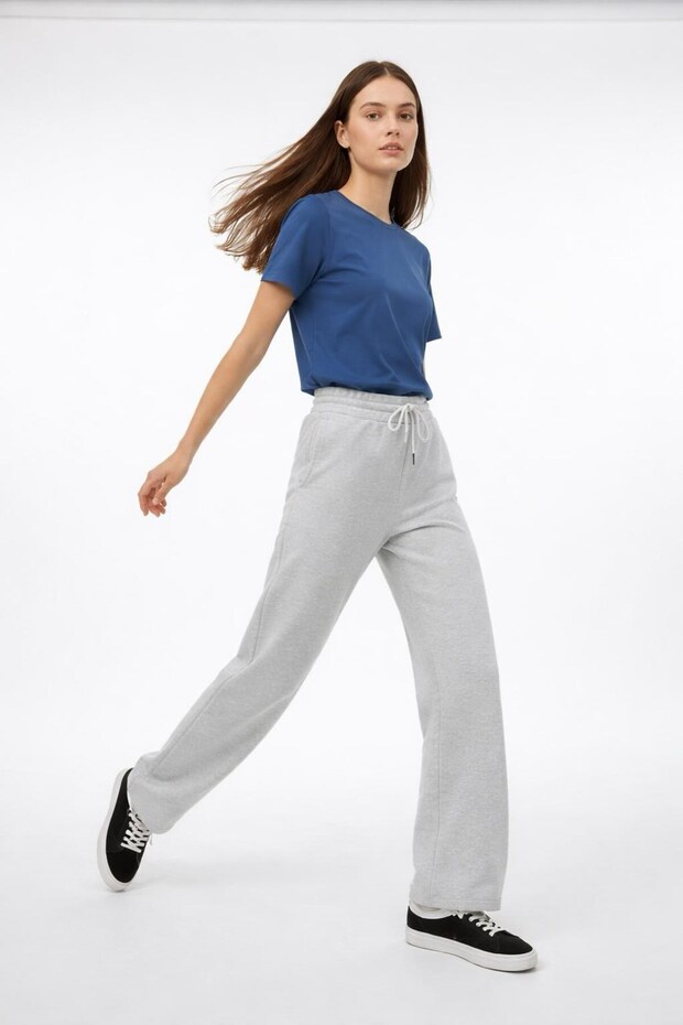 Kadın Örme Pamuklu Eşofman Altı - 3