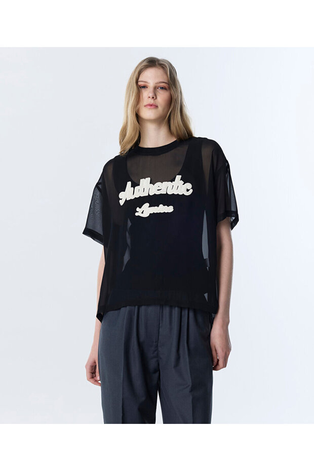 SLOGANLI ÇİFT PARÇA BLUZ - 1