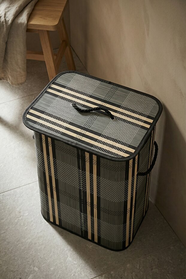 سلة بامبو مستطيلة الشكل على الطراز الاسكندنافي - 50 سم - 2