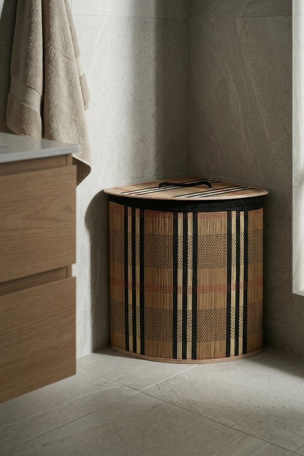 Nordic Köşeli Bambu Sepet - 50 cm