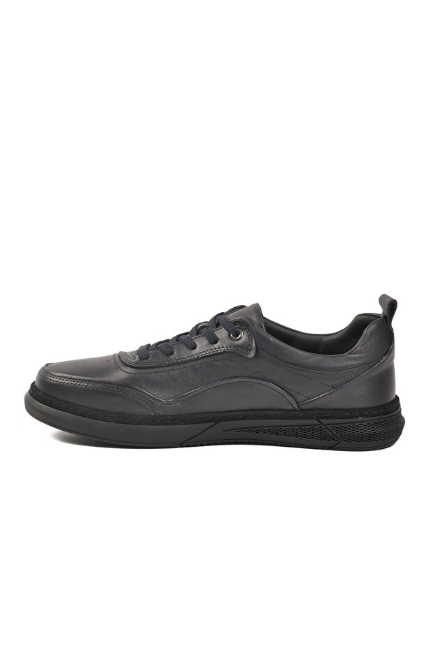 Navy Blue Genuine Leather Men's Casual Shoes Marcomen Airbagsole 152-21612 m